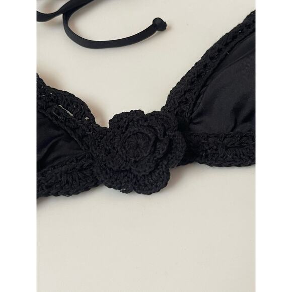 Becca Virtue Colette Avery Banded Scallop Crochet Swim Top Medium - Picture 4 of 8